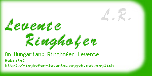 levente ringhofer business card